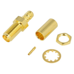 Conector: SMA; soclu; mamă; drept; 50Ω; crimpat; PTFE; max.3,2mm