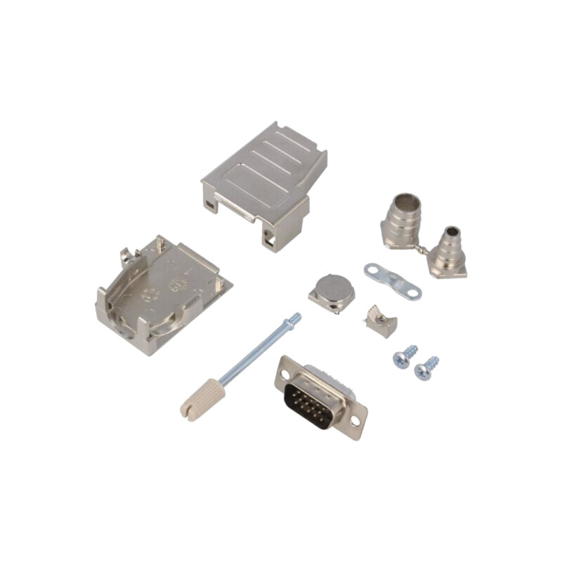 Conector: D-Sub HD; PIN: 15; mufă; tată; lipire; pe cablu; neagră Conector: D-Sub HD; PIN: 15; mufă; tată; lipire; pe cablu; neagră