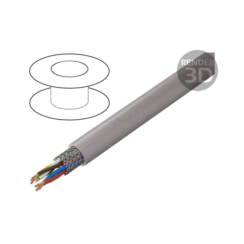 Cablu; UNITRONIC® LiHCH (TP); 4x2x0,5mm2; LSZH; gri-bej; 60V