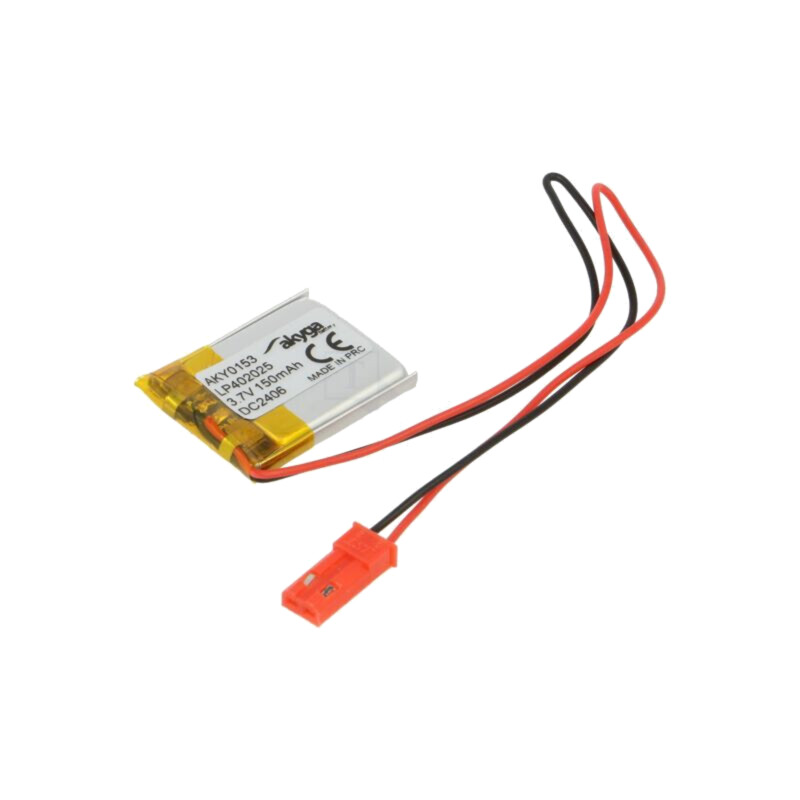 Acumul: Li-Po; 3,7V; 150mAh; cabluri,contector JST SYP-02T-1 Acumul: Li-Po; 3,7V; 150mAh; cabluri,contector JST SYP-02T-1