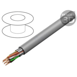 Cablu; 8x22AWG; ecranat,folie Al-PET; LSZH; gri; 300V; 100m; 328ft