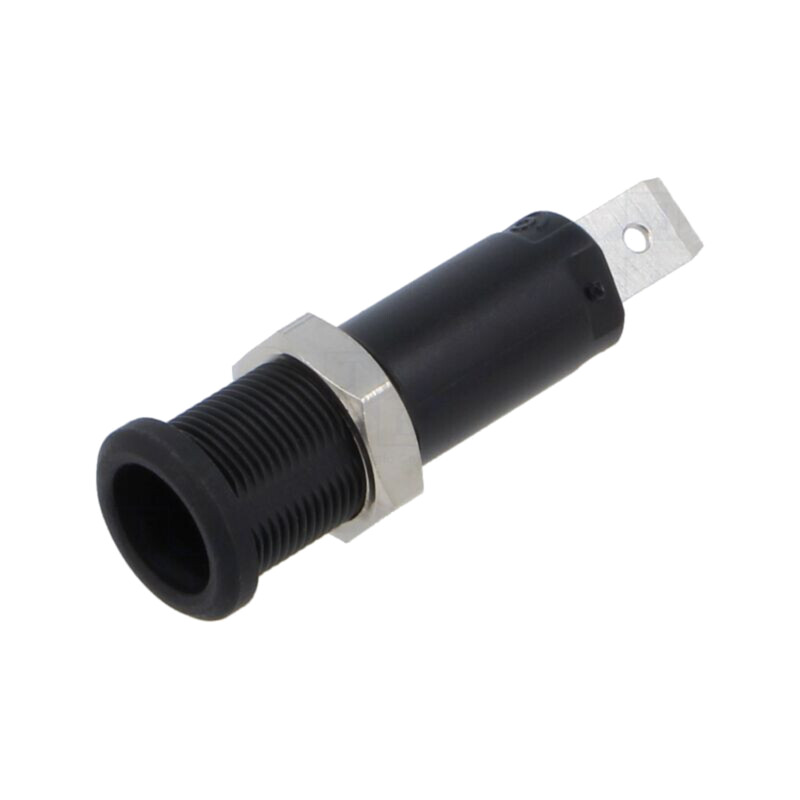 Conector: banană 4mm; soclu; 10A; 5kV; neagră; pe panou,înşurubare Conector: banană 4mm; soclu; 10A; 5kV; neagră; pe panou,înşurubare