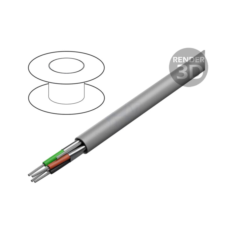 Cablu; 2x2x22AWG; litat; Cu; Izolaţie: LSZH; gri; 152m; CPR: Dca; 300V