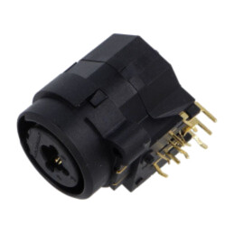 Conector: Jack 6,3mm + XLR; soclu; mamă; în unghi 90°; THT; 3A
