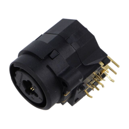 Conector: Jack 6,3mm + XLR; soclu; mamă; în unghi 90°; THT; 3A