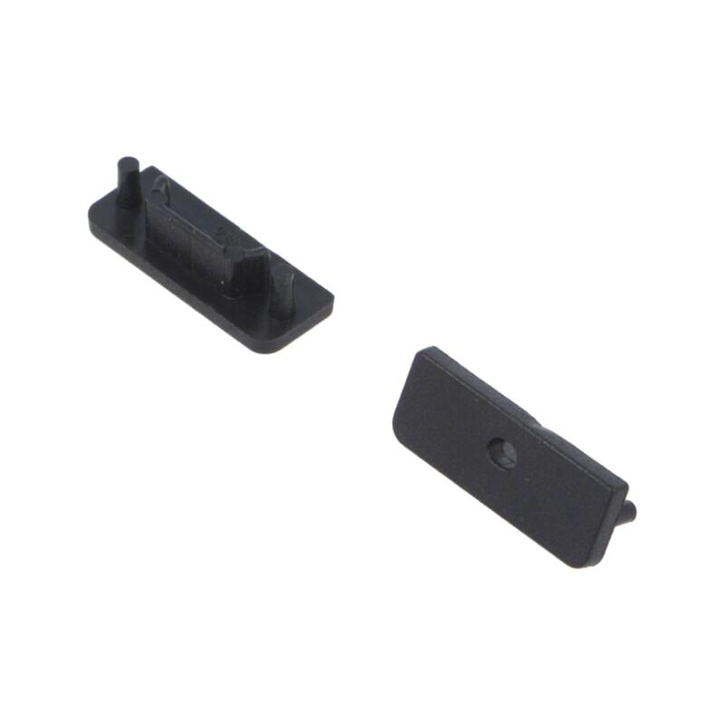 Obturator pt.LED profile; neagră; 20buc; ABS; GEN2,cu orificiu Obturator pt.LED profile; neagră; 20buc; ABS; GEN2,cu orificiu