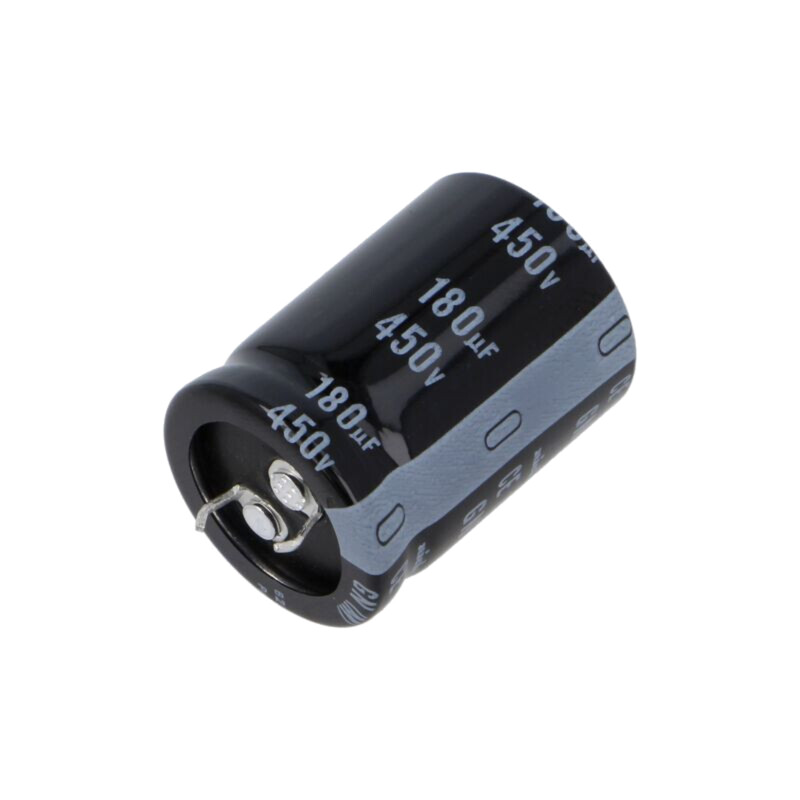 Condensator: electrolitic; SNAP-IN; 180uF; 450VDC; Ø25x35mm; ±20% Condensator: electrolitic; SNAP-IN; 180uF; 450VDC; Ø25x35mm; ±20%