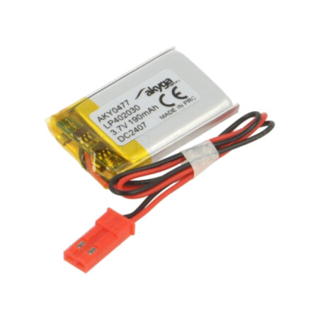 Acumul: Li-Po; 3,7V; 190mAh; cabluri,contector JST SYP-02T-1