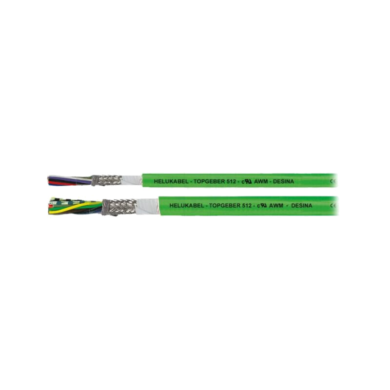 Cablu: pentru servomotoare; hibrid,TOPGEBER 512; verde; litat Cablu: pentru servomotoare; hibrid,TOPGEBER 512; verde; litat