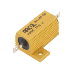 Rezistor: bobinat; cu radiator; înşurubare; 1,2kΩ; 25W; ±5%