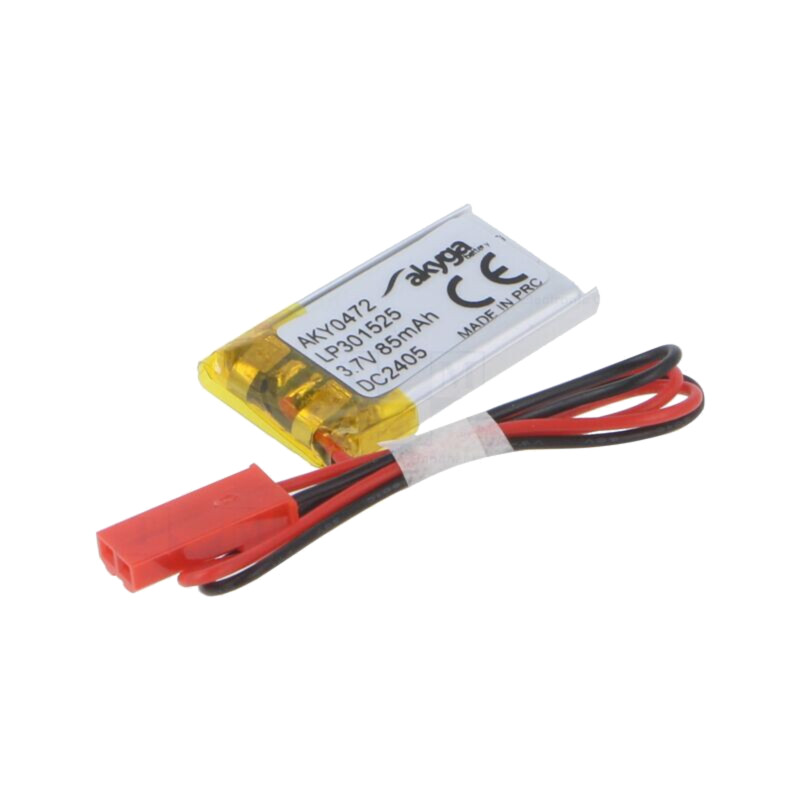 Acumul: Li-Po; 3,7V; 85mAh; cabluri,contector JST SYP-02T-1