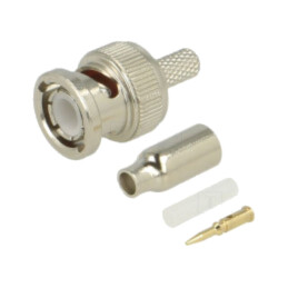 connector BNC Str Plg Hex 50Ohm Nickel Plated RG17