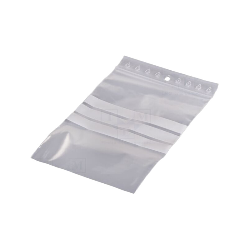 Pungă cu fermoar; Lung: 180mm; Lăţ: 120mm; Gros: 50um; polietilenă Pungă cu fermoar; Lung: 180mm; Lăţ: 120mm; Gros: 50um; polietilenă