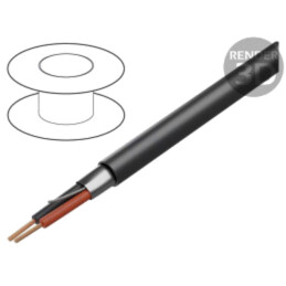 Cablu; 2x18AWG; ecranat,folie Al-PET; LSZH; gri; fără halogen