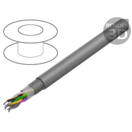 Cablu; LiYCY-TP; 4x2x24AWG; ecranat,tresă de cupru cositorit