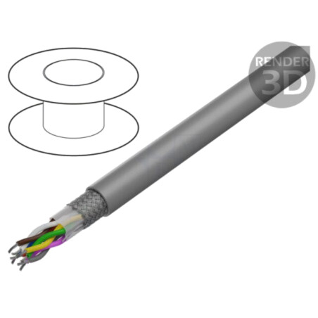 Cablu; LiYCY-TP; 4x2x24AWG; ecranat,tresă de cupru cositorit