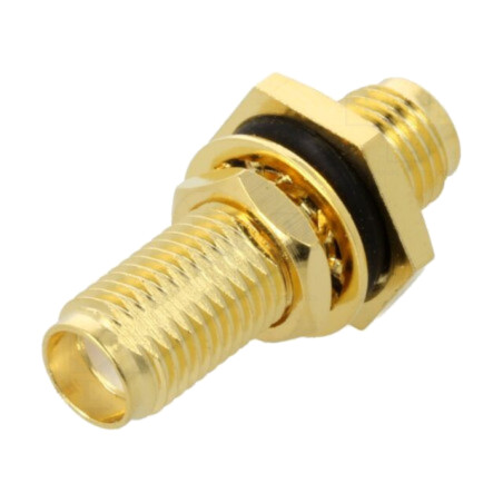 Adaptor; SMA mamă x2; Izolaţie: PTFE; 50Ω; alamă; 6GHz; IP67