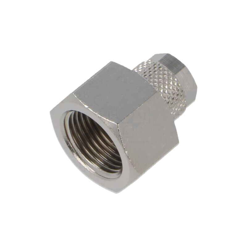 Conector înşurubat; filetate; max.15bar; alamă nichelată; 6mm Conector înşurubat; filetate; max.15bar; alamă nichelată; 6mm