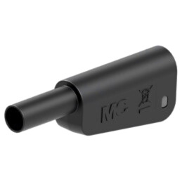 Conector: banană 4mm; 19A; 1kV; neagră; 1mm2; aurit; lipite