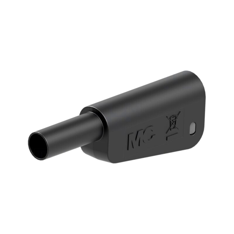Conector: banană 4mm; 19A; 1kV; neagră; 1mm2; aurit; lipite