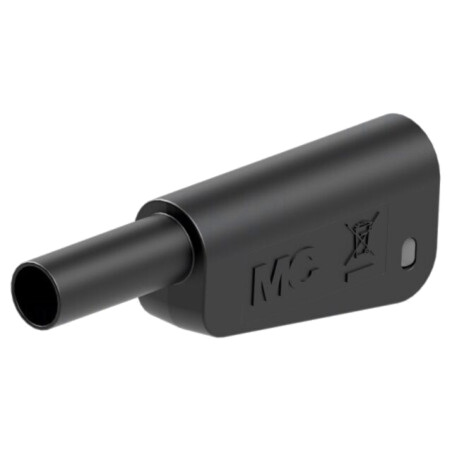 Conector: banană 4mm; 19A; 1kV; neagră; 1mm2; aurit; lipite