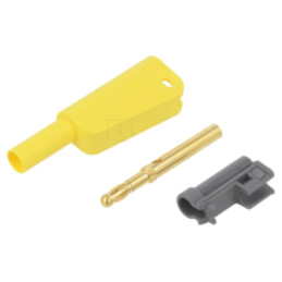 Conector: banană 4mm; 32A; 1kV; galbenă; aurit; lipite