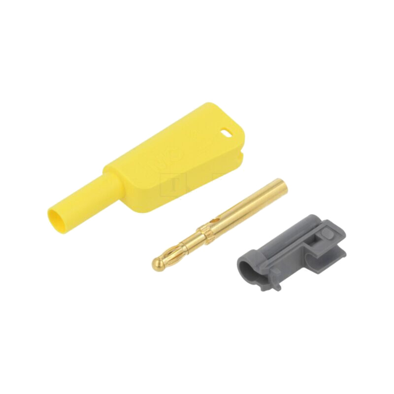 Conector: banană 4mm; 32A; 1kV; galbenă; aurit; lipite
