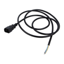 Cablu; 3x0,75mm2; IEC C14 tată,cabluri; PVC; 1,8m; negru; 10A; 250V