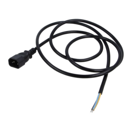 Cablu; 3x0,75mm2; IEC C14 tată,cabluri; PVC; 1,8m; negru; 10A; 250V