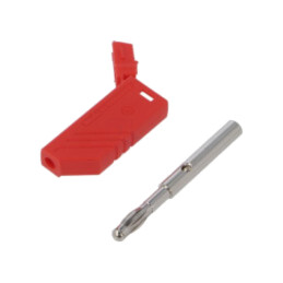 Conector: banană 4mm; mufă; 24A; 30VAC; 60VDC; roşie; neizolat