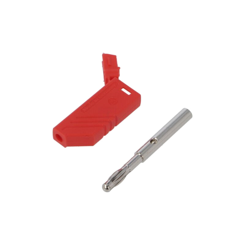 Conector: banană 4mm; mufă; 24A; 30VAC; 60VDC; roşie; neizolat
