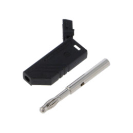 Conector: banană 4mm; mufă; 24A; 30VAC; 60VDC; neagră; neizolat