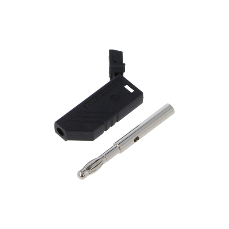 Conector: banană 4mm; mufă; 24A; 30VAC; 60VDC; neagră; neizolat Conector: banană 4mm; mufă; 24A; 30VAC; 60VDC; neagră; neizolat