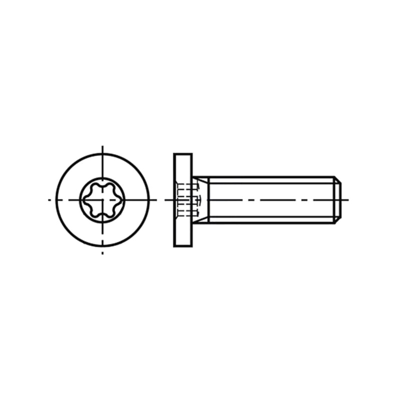 Şurub; M5x12; 0,8; Cap: cap rotund; Torx®; TX10; oțel inoxidabil Şurub; M5x12; 0,8; Cap: cap rotund; Torx®; TX10; oțel inoxidabil