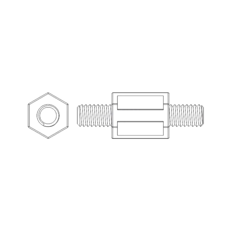Piuliţă-distanţieră filetată; 50mm; Filet ext: M8; hexagonală