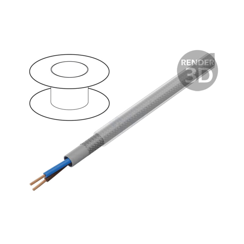 Cablu; ÖLFLEX® CLASSIC 100 CY; 2x1,5mm2; PVC; transparent,gri