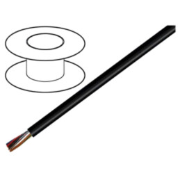 Cablu; LiYY-UL; 3x18AWG; neecranat; 300V; Cu; litat; negru