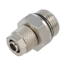 Conector înşurubat; filetate; max.15bar; alamă nichelată; 6mm