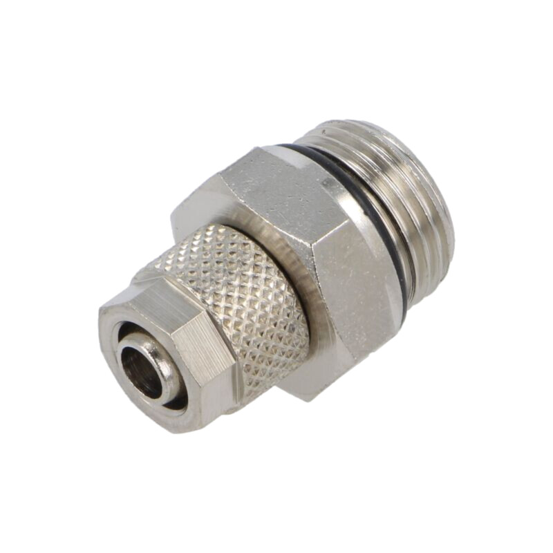 Conector înşurubat; filetate; max.15bar; alamă nichelată; 6mm Conector înşurubat; filetate; max.15bar; alamă nichelată; 6mm