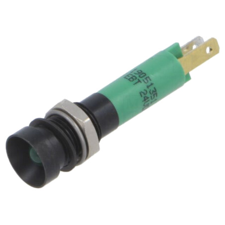 Lampă de control: LED; concav; albastră; 24VDC; Ø8mm; IP67; 32mcd
