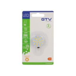 Lampă LED; alb cald; G4; 12VDC; 250lm; 2,5W; 180°; 3000K