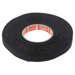 Bandă: textilă; W: 9mm; L: 25m; Thk: 0,26mm; Automotive; acril; neagră