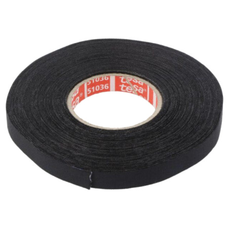 Bandă: textilă; W: 9mm; L: 25m; Thk: 0,26mm; Automotive; acril; neagră