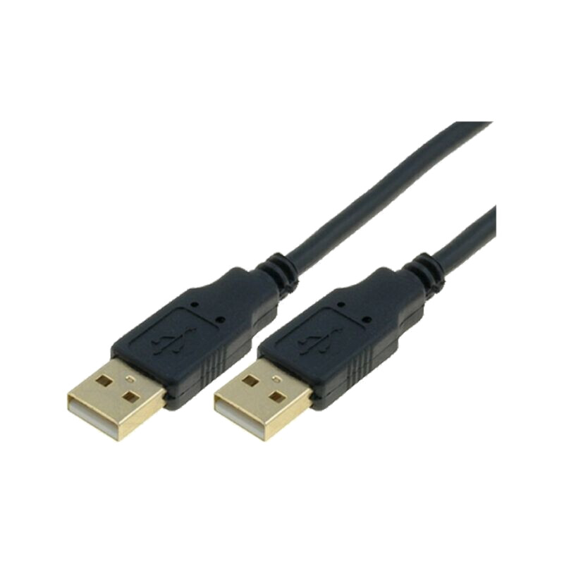 Cablu; USB 2.0; USB A mufă,din ambele părţi; aurit; 3m; negru; PVC Cablu; USB 2.0; USB A mufă,din ambele părţi; aurit; 3m; negru; PVC