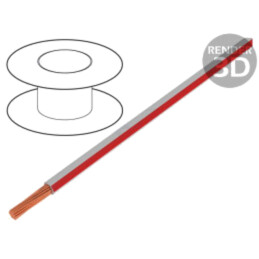 Cablu; FLRY-B; 1x6mm2; litat; Cu; PVC; alb-roşu; 60V; 50m; Clasa: 5