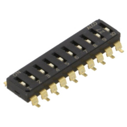 Comutator: DIP-SWITCH; Număr secţiuni: 10; OFF-ON; 0,025A/24VDC