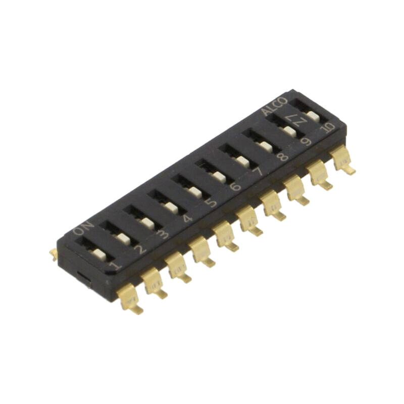 Comutator: DIP-SWITCH; Număr secţiuni: 10; OFF-ON; 0,025A/24VDC Comutator: DIP-SWITCH; Număr secţiuni: 10; OFF-ON; 0,025A/24VDC