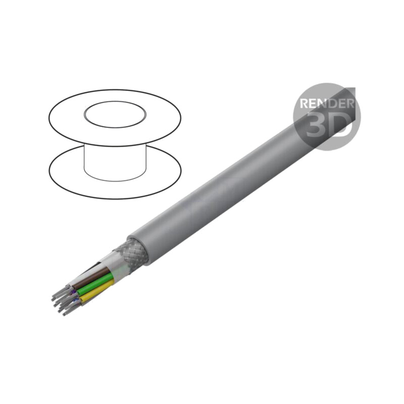 Cablu; LiYCY UL; 2x24AWG; ecranat,tresă de cupru cositorit; PVC