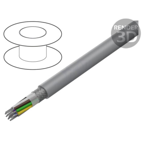 Cablu; LiYCY UL; 2x24AWG; ecranat,tresă de cupru cositorit; PVC