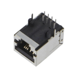 Conector: RJ45; soclu; PIN: 8; Cat: 5e; ecranat; 8p8c; pentru PCB; THT